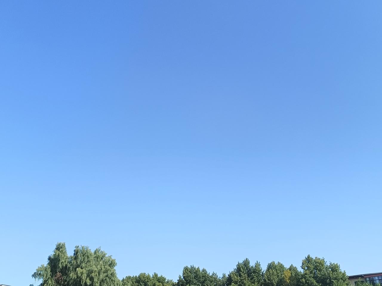 天空很蓝，很辽阔，可以包容下所有的一切，比如悲伤。