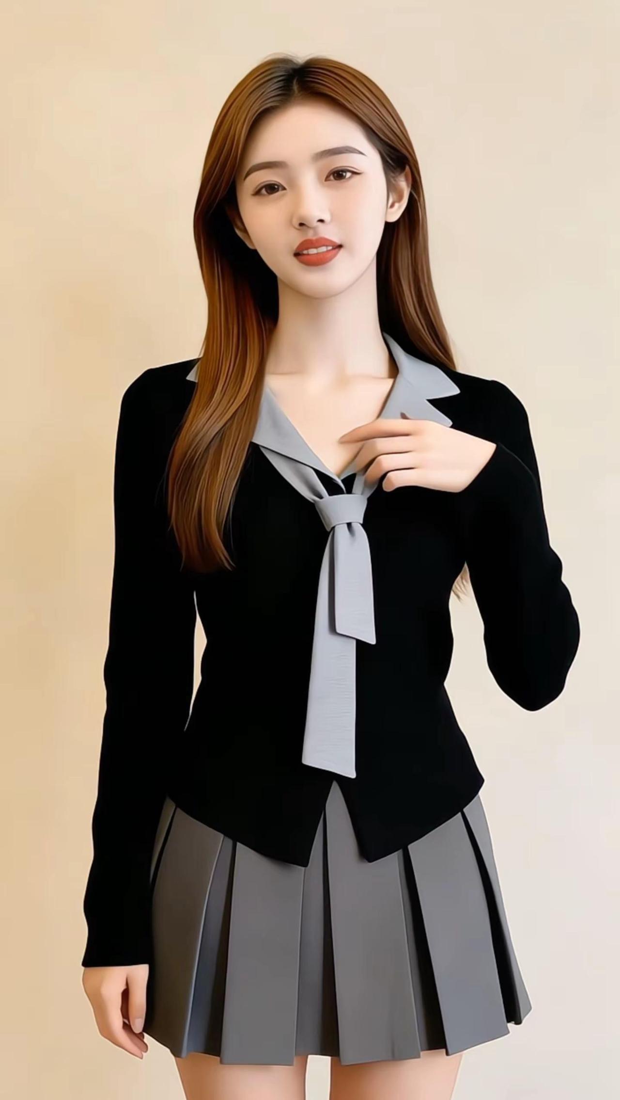 短裙穿搭 学院风穿搭 晒出你的时尚穿搭 随性穿搭 我的春日穿搭look