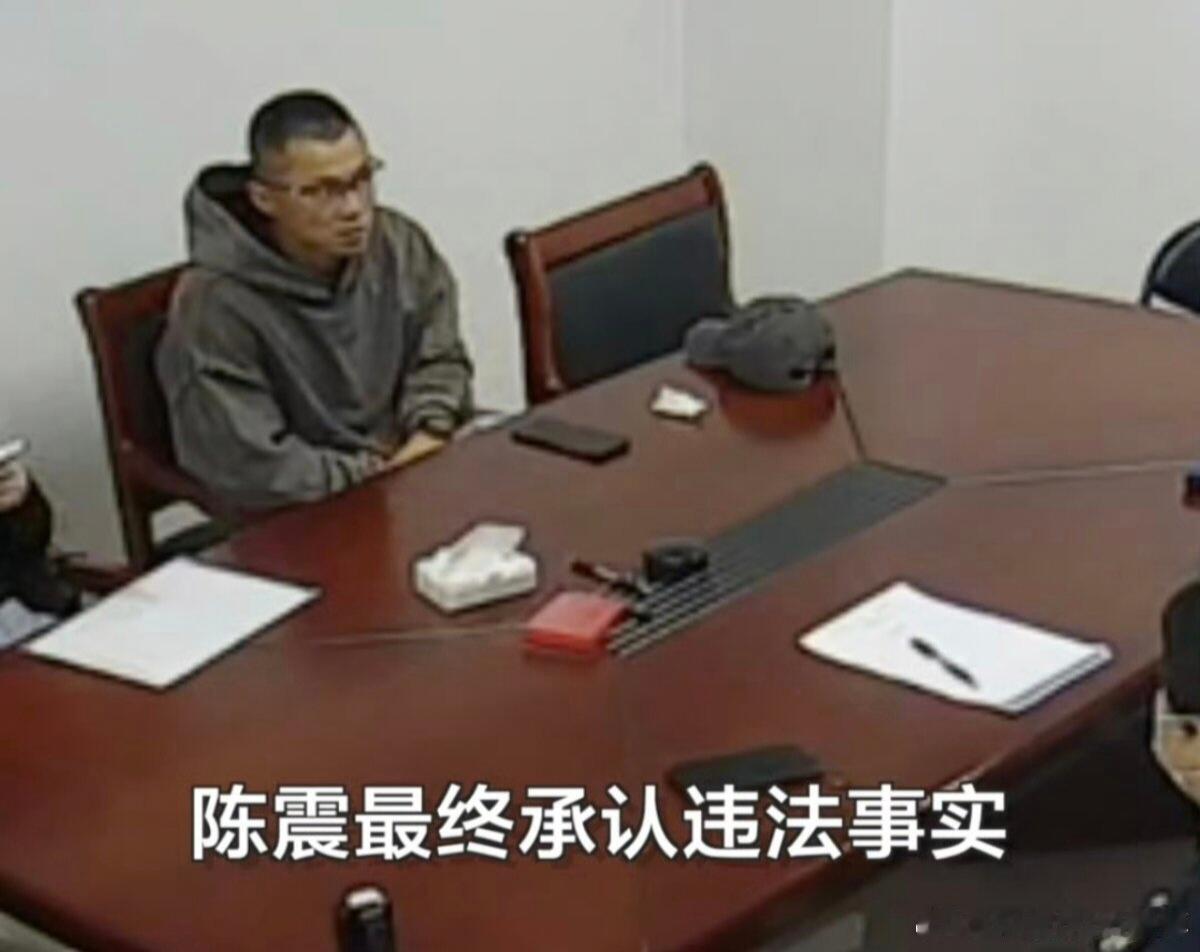 陈震这认错照片看着还挺拘谨的。陈震不是因为偷税漏税被罚了吗，这在税局的视频也被放
