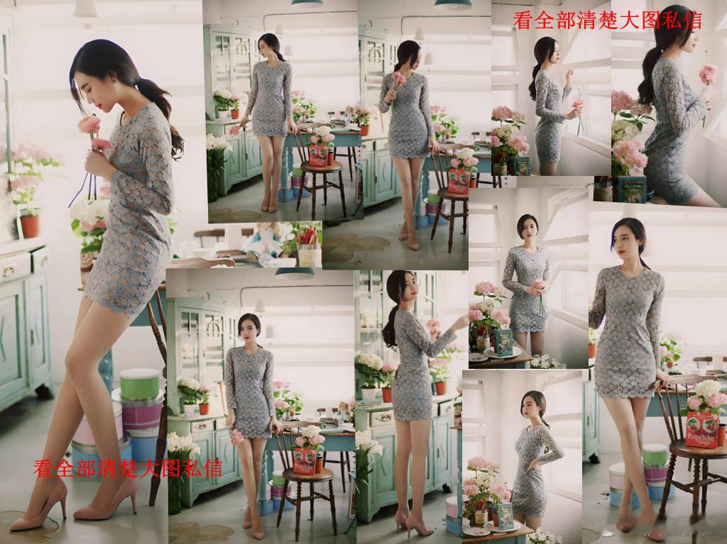 花裙子肉丝粉色高跟鞋.. ​​​