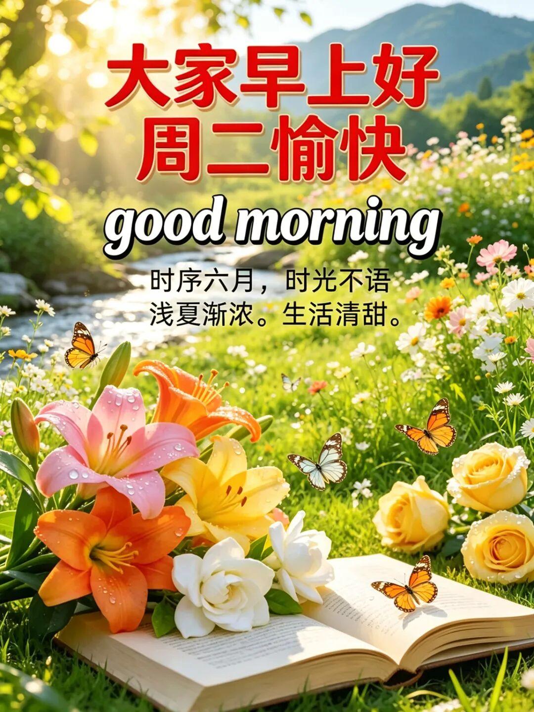 🙏远方的牵挂，随着这抹微光直接递到你手心里。☕️没别的，就一门心思期盼你今天福