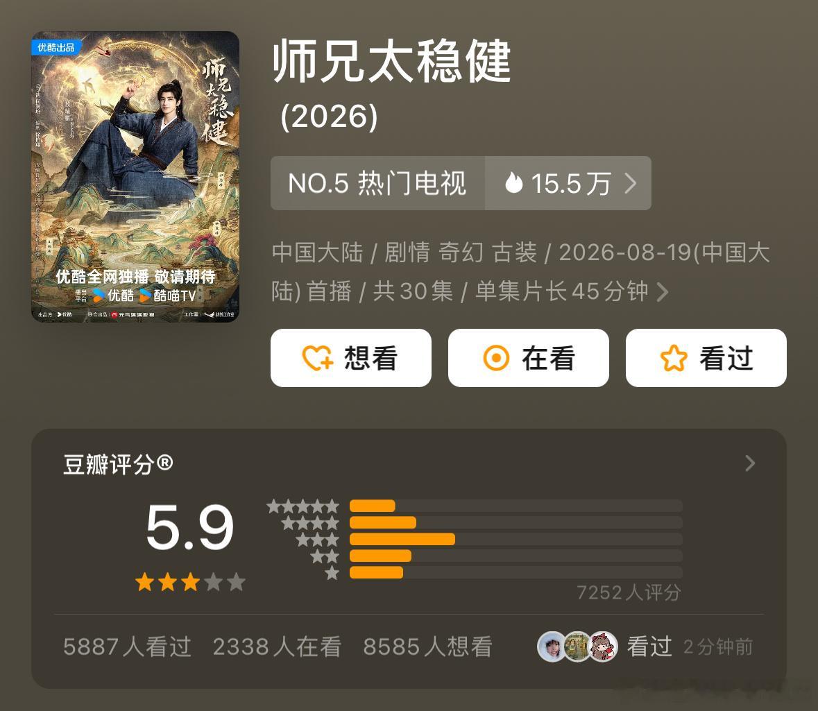 师兄太稳健这么早就出分了？5.9分有点低了吧？ ​​​