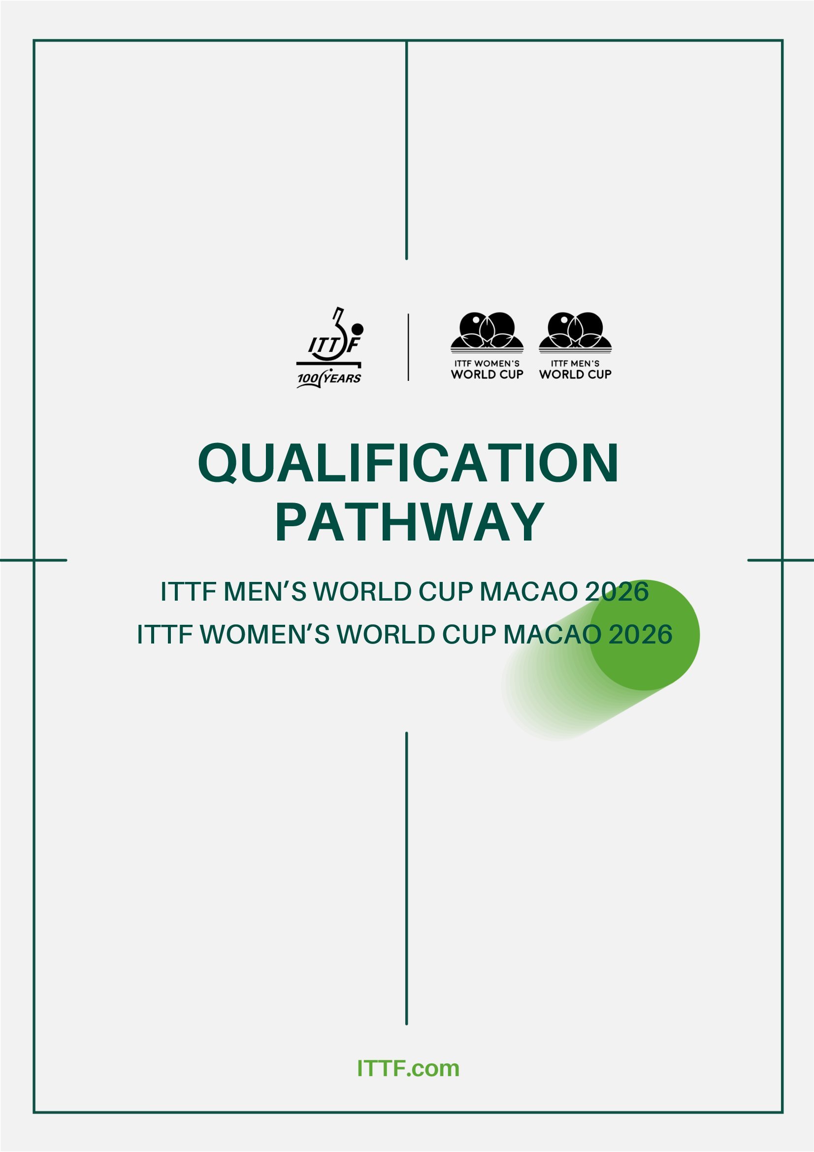 2026澳门国际乒联单打世界杯丨资格获取体系【参赛资格】男女单各有48名球员获得