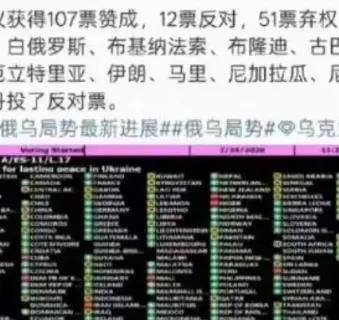 弱国无外交啊！选择支持乌克兰的国家只有 107 个，但是选择支持俄罗斯的国家，居