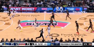 库里半节18分！勇士反超！ 