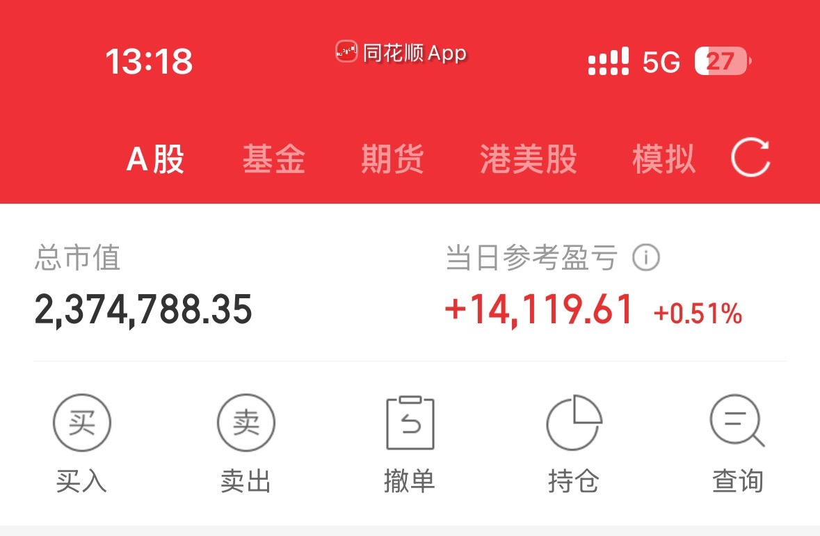 最近一直半仓状态，以后大部分时间也是 ​​​