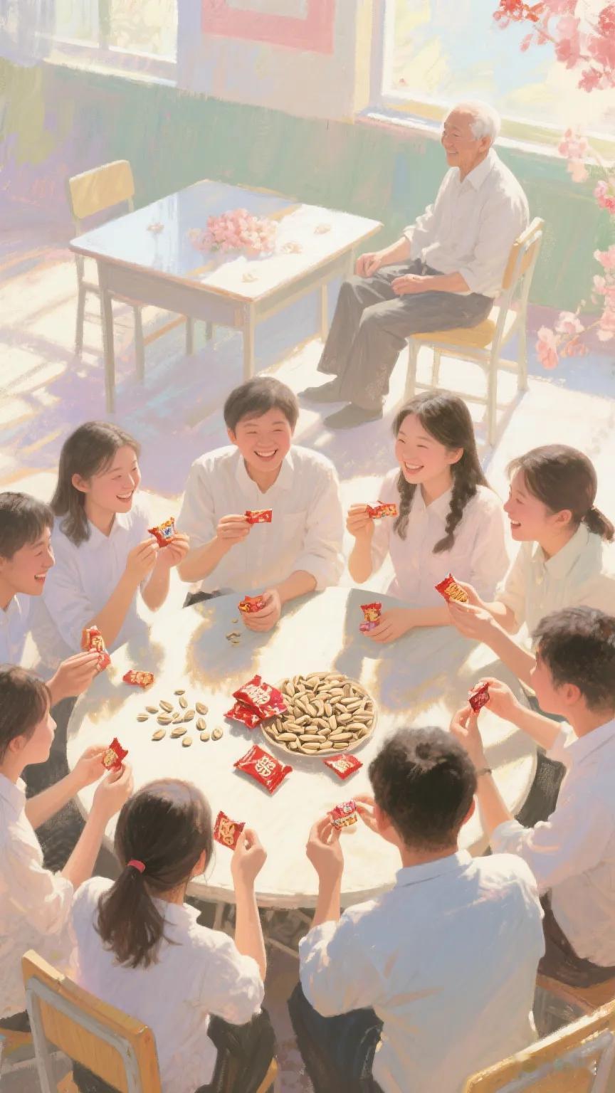 今天，我们学校一位年轻教师举办婚礼，我也去了。上午10点钟就到了举办婚礼的地方，
