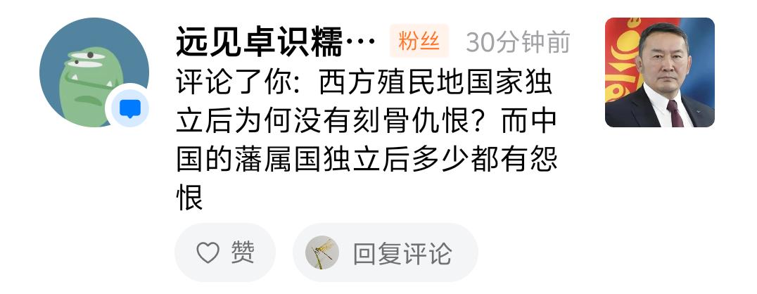 西方殖民地国家独立后为何没有刻骨仇恨？而中国的藩属国独立后多少都有怨恨？这是一位