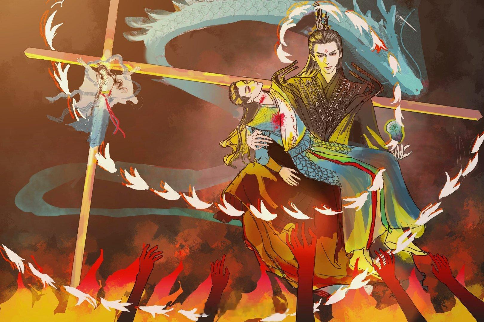 罗云熙 画了长月烬明澹台烬与冥夜的水仙向同人图超话创作官pick你的星画手