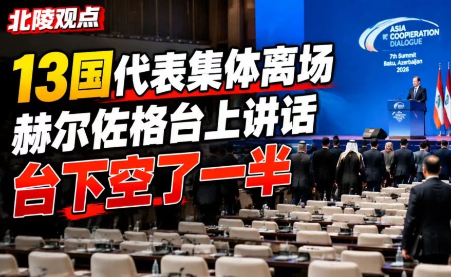 13国代表集体离场，赫尔佐格台上讲话台下空了一半