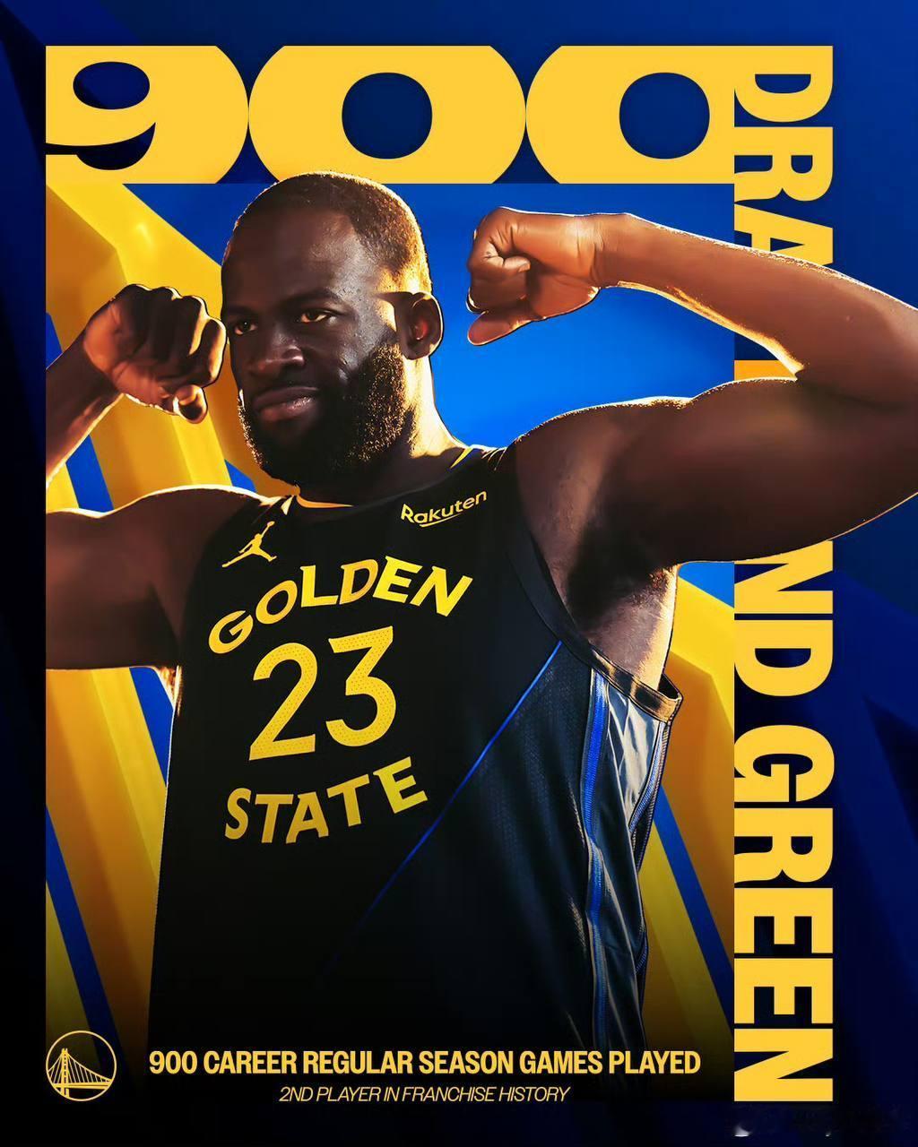 追梦勇士生涯第900场常规赛，继库里之后第二位达到这一里程碑的勇士球员，期待绿老