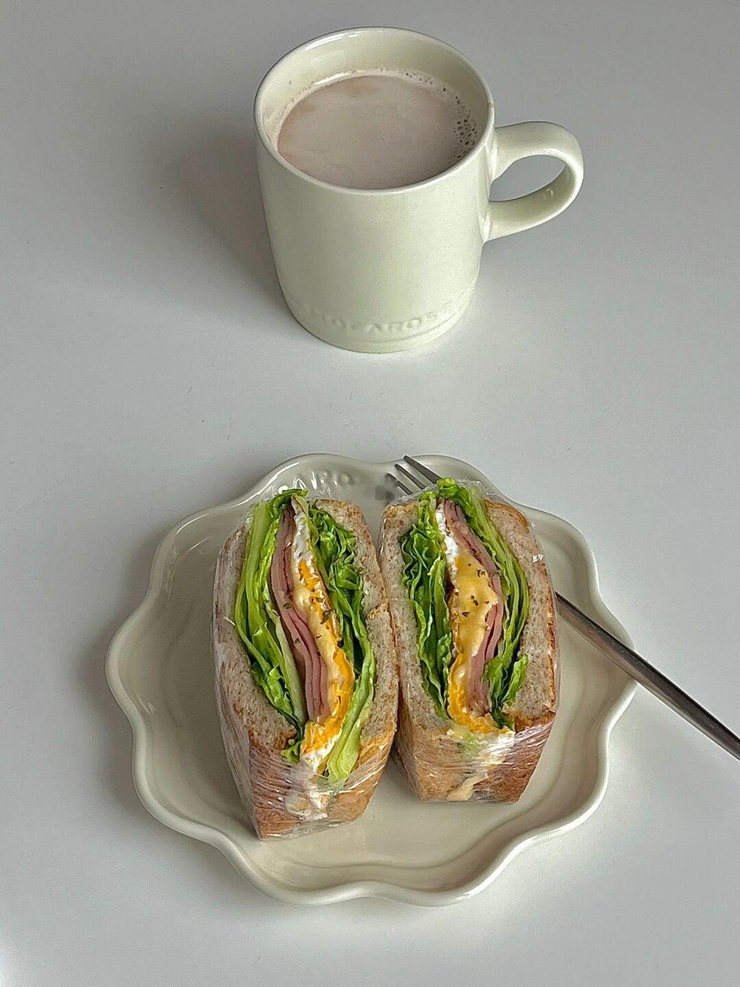 ☀️工作日早餐｜蔬菜多多的全麦三明治🥪