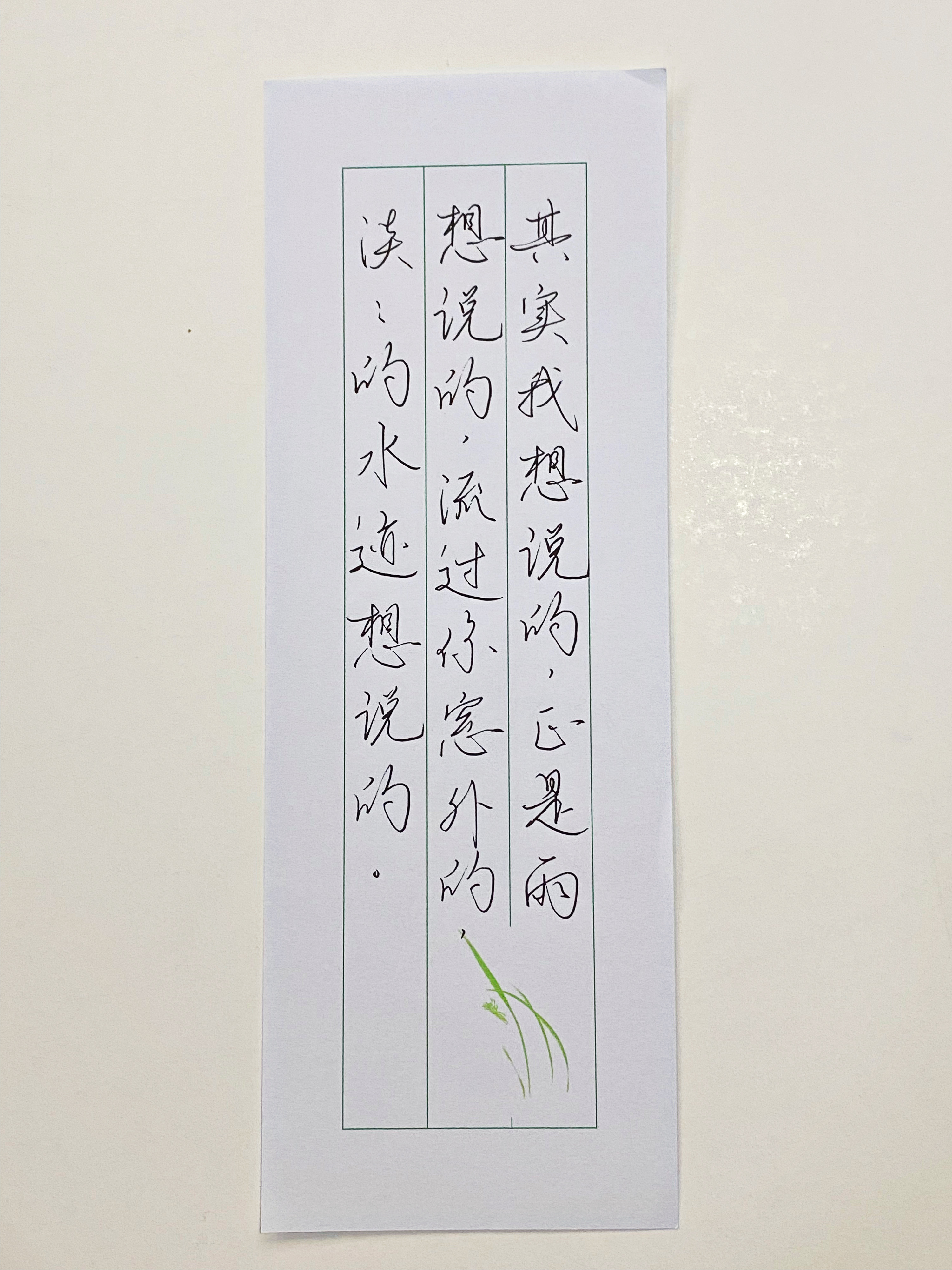 练字  其实我想说的 