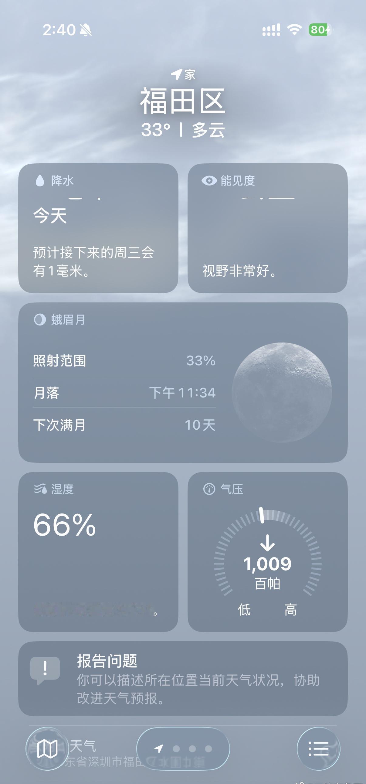 今天是66的湿度如何呢[捂嘴哭]
今天已经算是天气还不错了，下午还是大太阳呢
不
