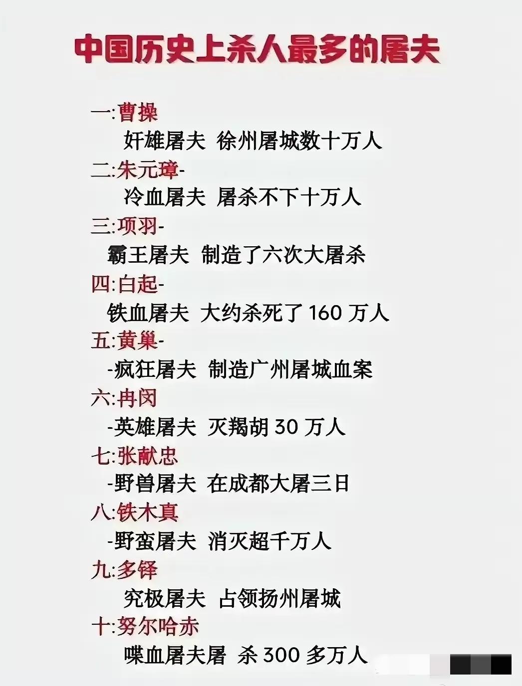还是铁木真厉害，屠了超千万人，努尔哈赤也够狠的，几百万人啊
