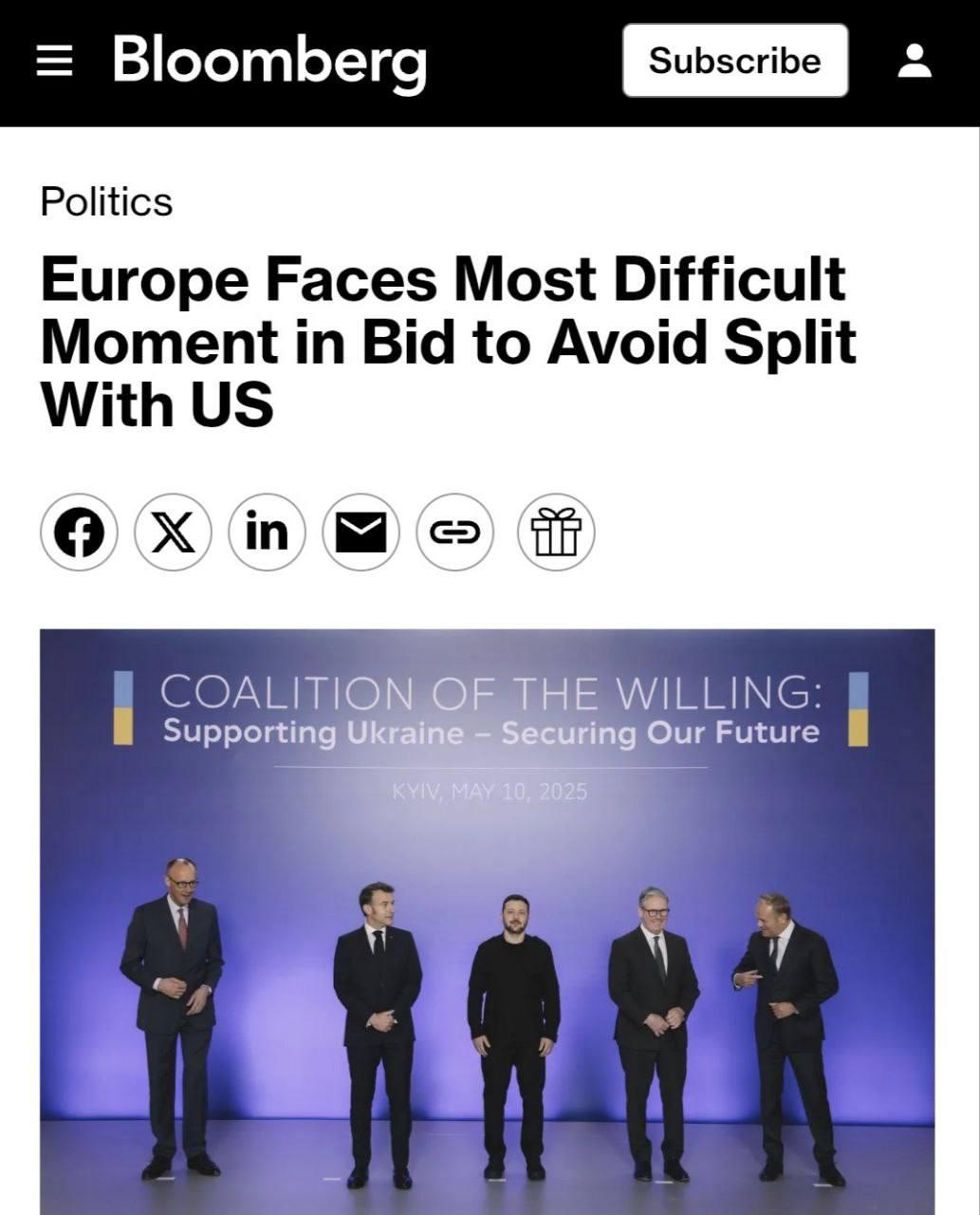 彭博社称：欧洲正劝说泽连斯基不要同意从顿巴斯地区撤军。

文章指出：