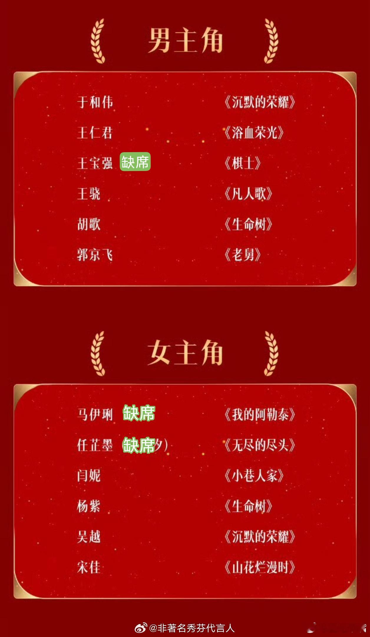 金鹰奖出席情况今年出席率蛮高的 ​​​