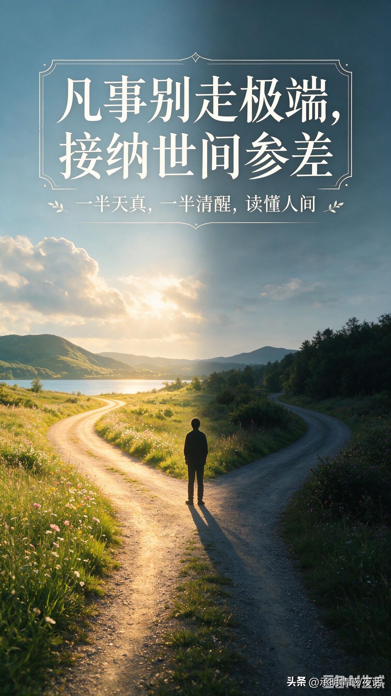 8句戳心人生感悟：别天真以为世间全温柔，也别偏执认定人间无善意，拒绝极端才是通透