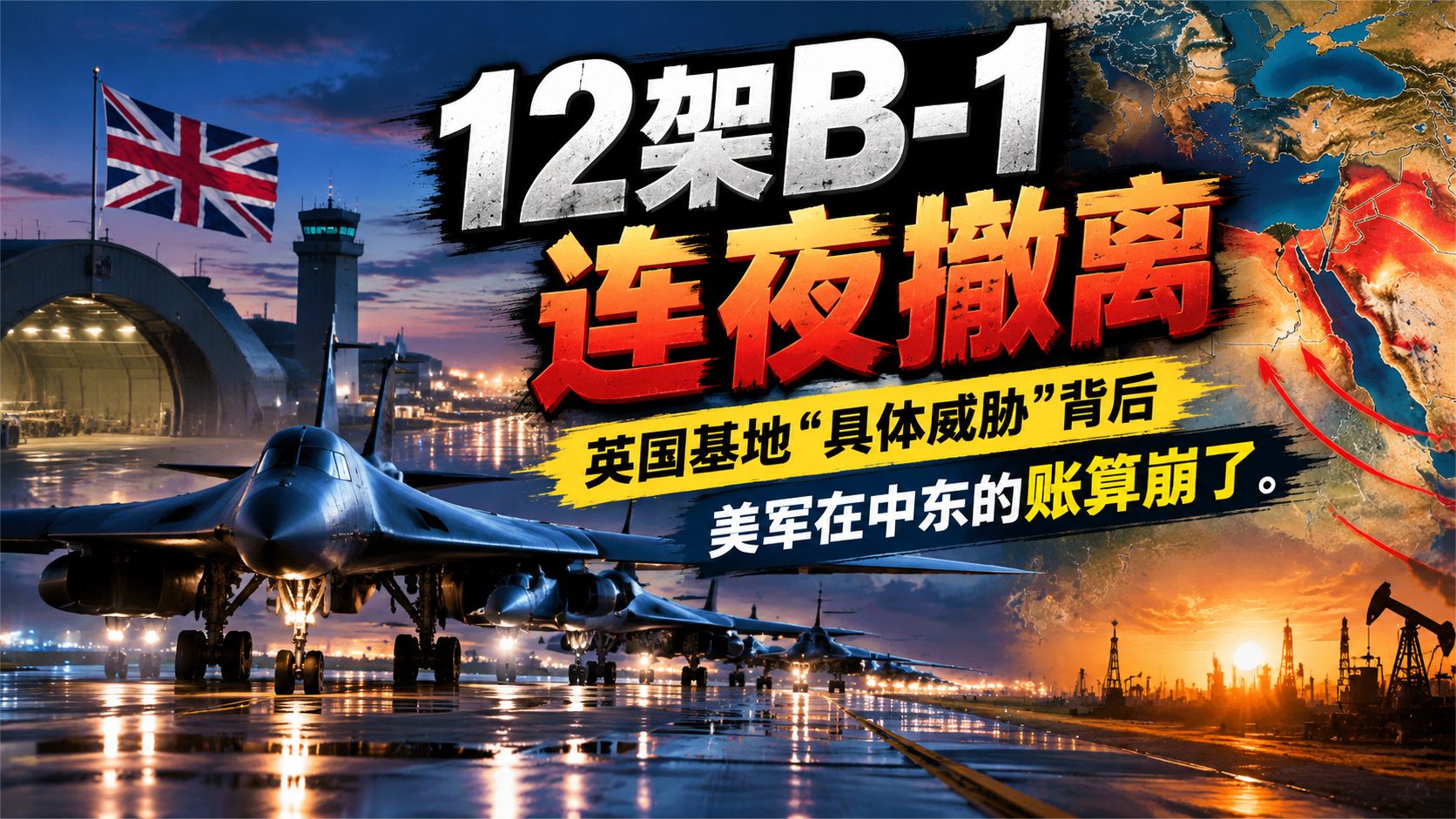12架B-1连夜撤离：英国基地具体威胁背后，美军在中东的账算崩了