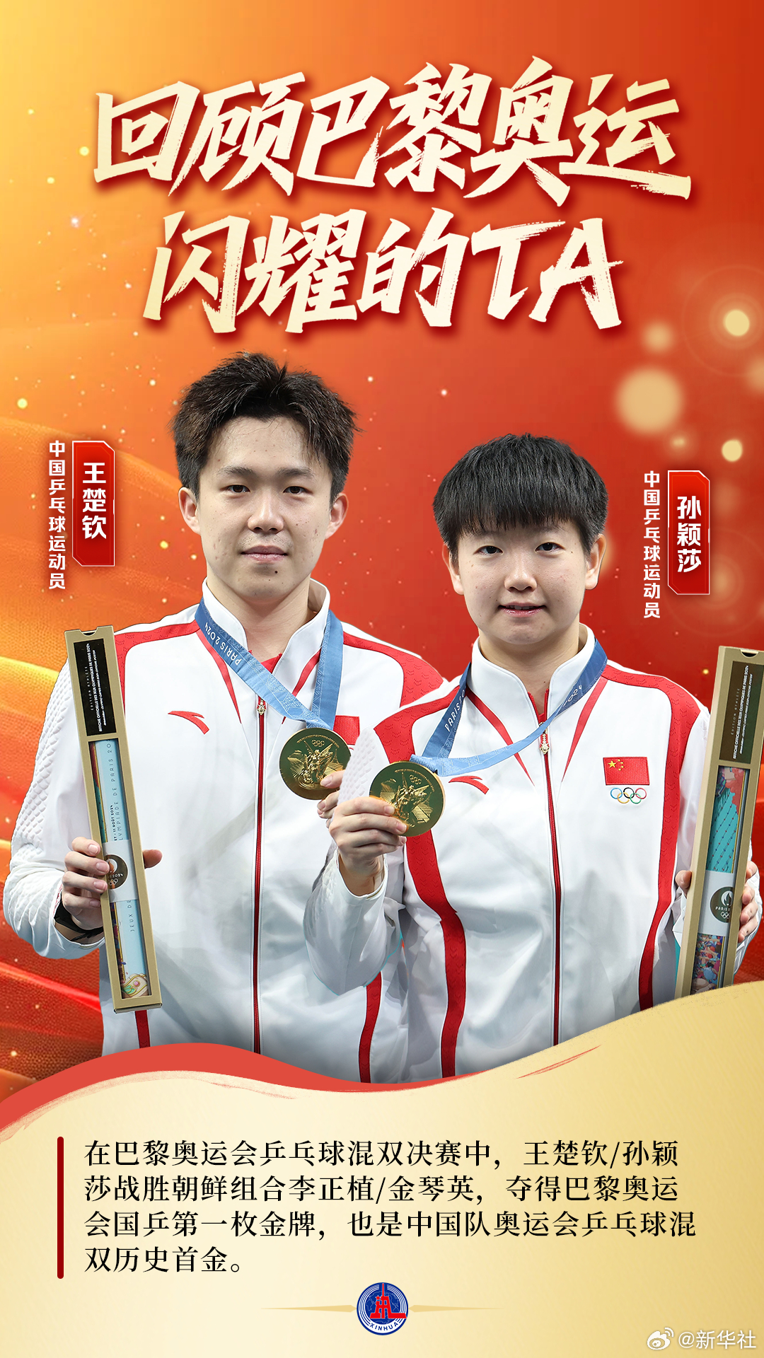【转发！#回顾巴黎奥运闪耀的TA#】一年前的今天，巴黎奥运会开幕。在这届奥运会上