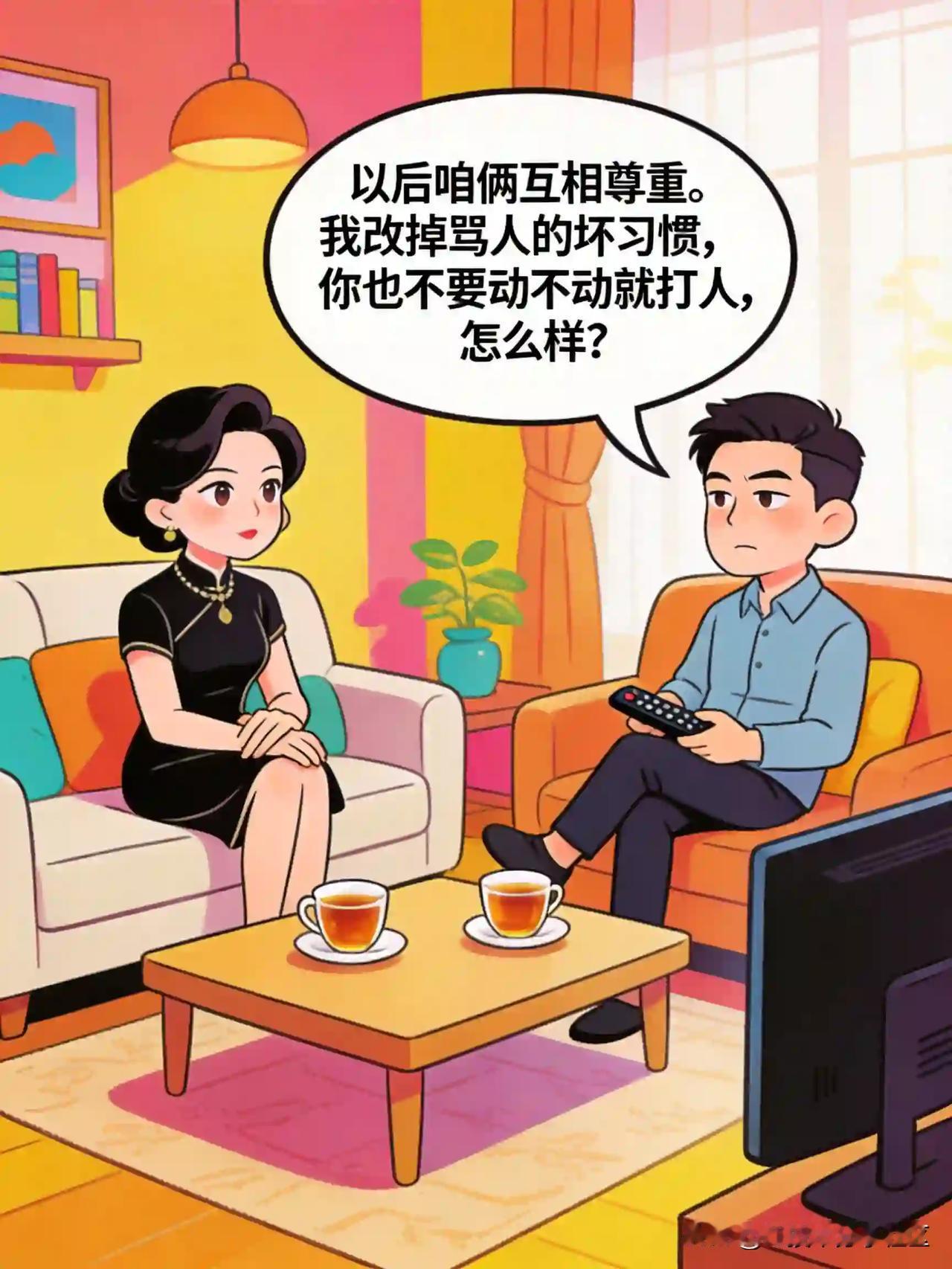 每日幽默： 夫妻协定妻子提议道：“以后咱俩互相尊重。我改掉骂人的坏习惯，你也不要