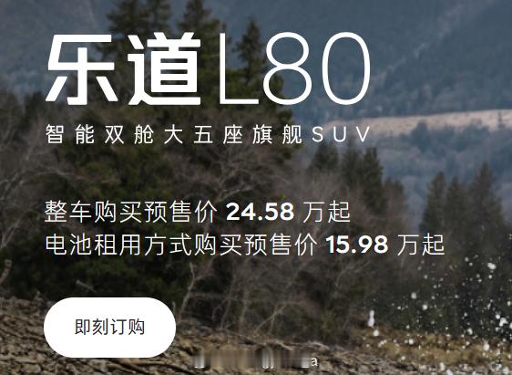 15.98万 买大型SUV 乐道L80真的疯了这让15万级的紧凑型SUV怎么活啊