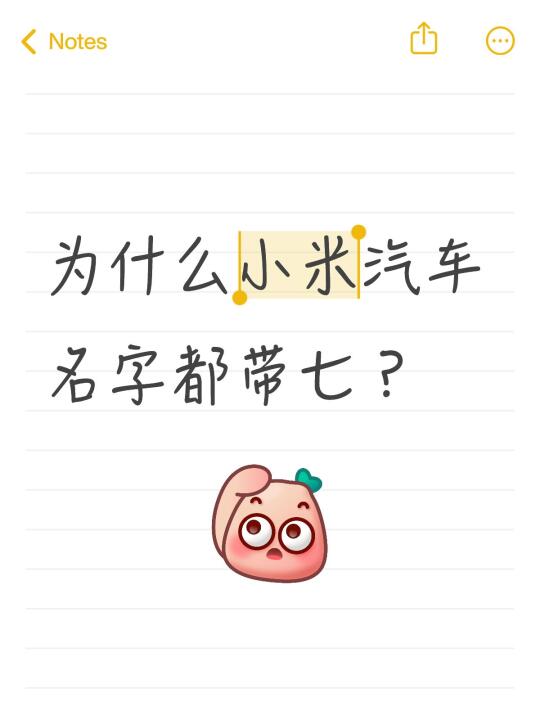 为什么小米汽车名字都带七？