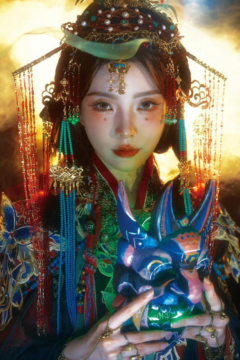 被陈卓璇种草非遗傩戏面具🌿身为贵州文旅推广大使，陈卓璇放下明星光环沉浸式制傩，
