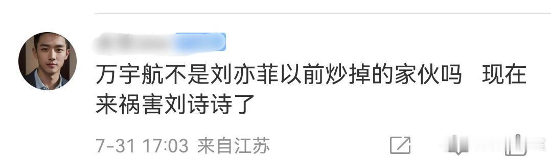 万雨航之前确实跟刘亦菲的，被刘亦菲影迷撕掉了。指路万雨航给刘诗诗做的造型🫱 ​