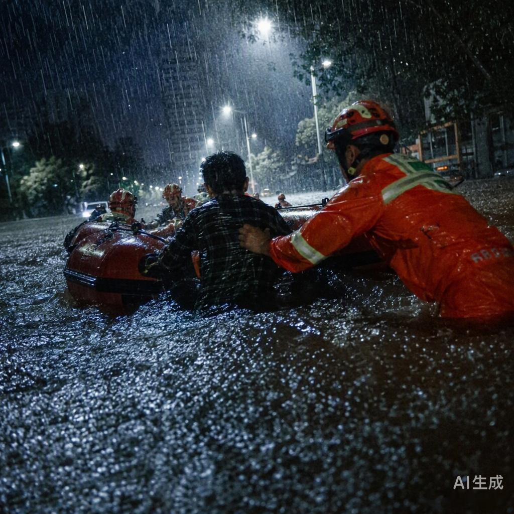 昨晚弥勒的雨下得太猛了，积水直接没过胸口，看着那些被淹的车和商铺，心里真是一紧。