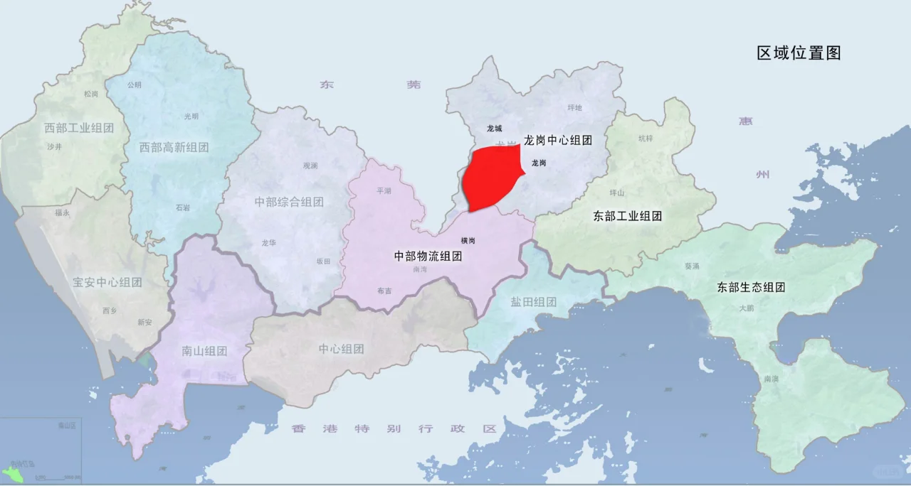 深圳功能组团区划图