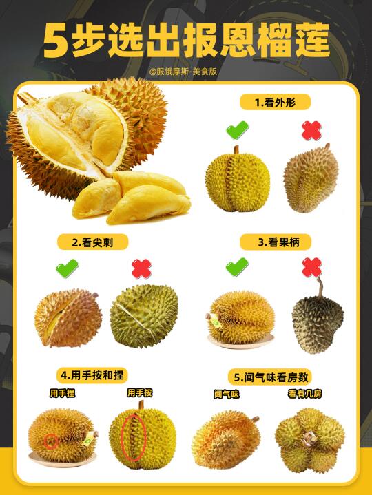 🍑别再瞎买了！5步教你选出报恩榴莲