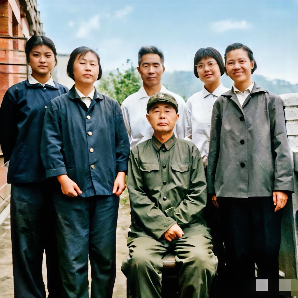 60年代末，抗日名将、开国上将陈明仁与家人的珍贵合影。陈明仁是黄埔一期，抗日名将