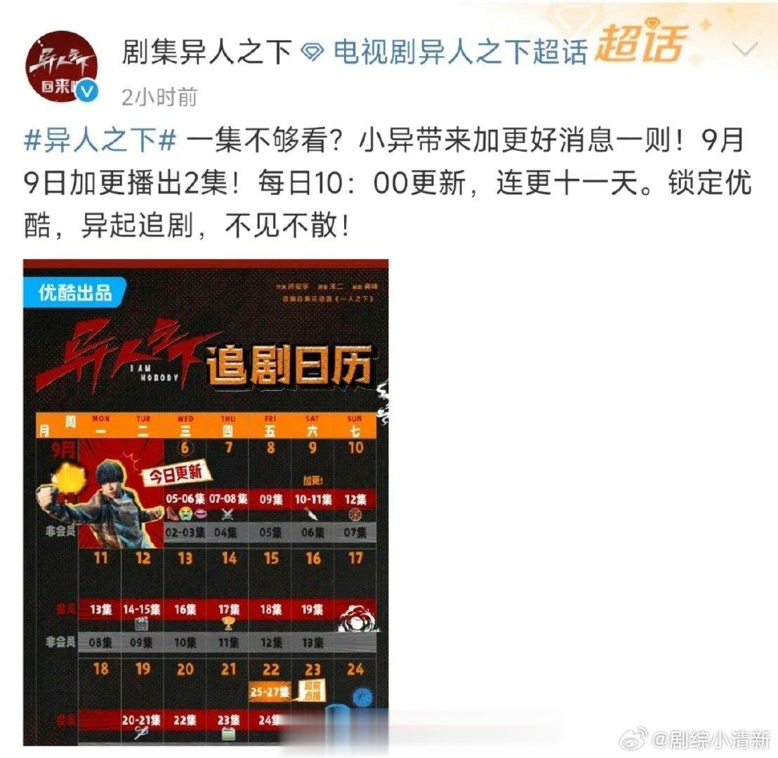 #彭昱畅侯明昊新剧明天加更# 《异人之下》明天要更新了吗？真的一整个激动了呢，好