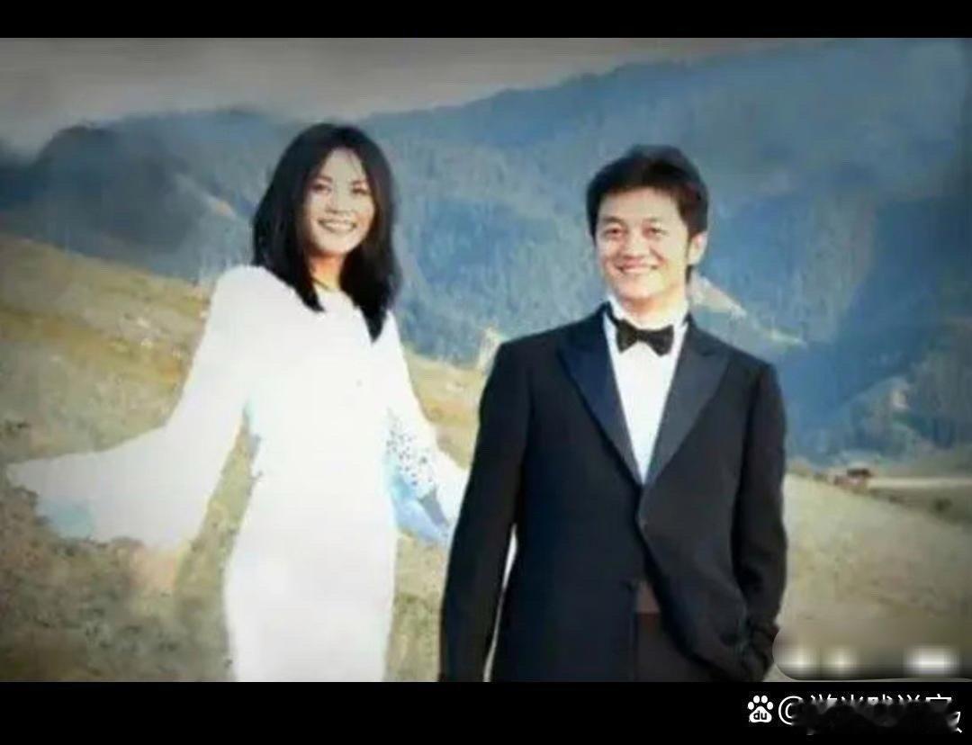 李亚鹏和王菲在天山牧场拍了结婚照，两人穿着礼服，笑得特别甜 