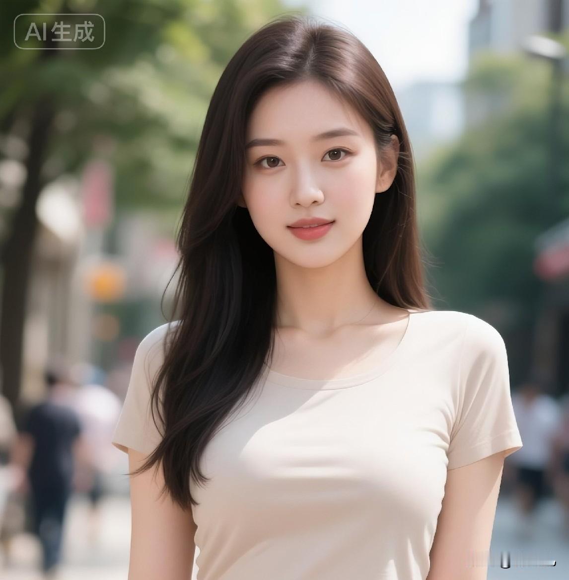 不用繁杂多余设计
一件纯色短T
一条高腰牛仔长裤
就撑得起所有日常温柔
普通人也