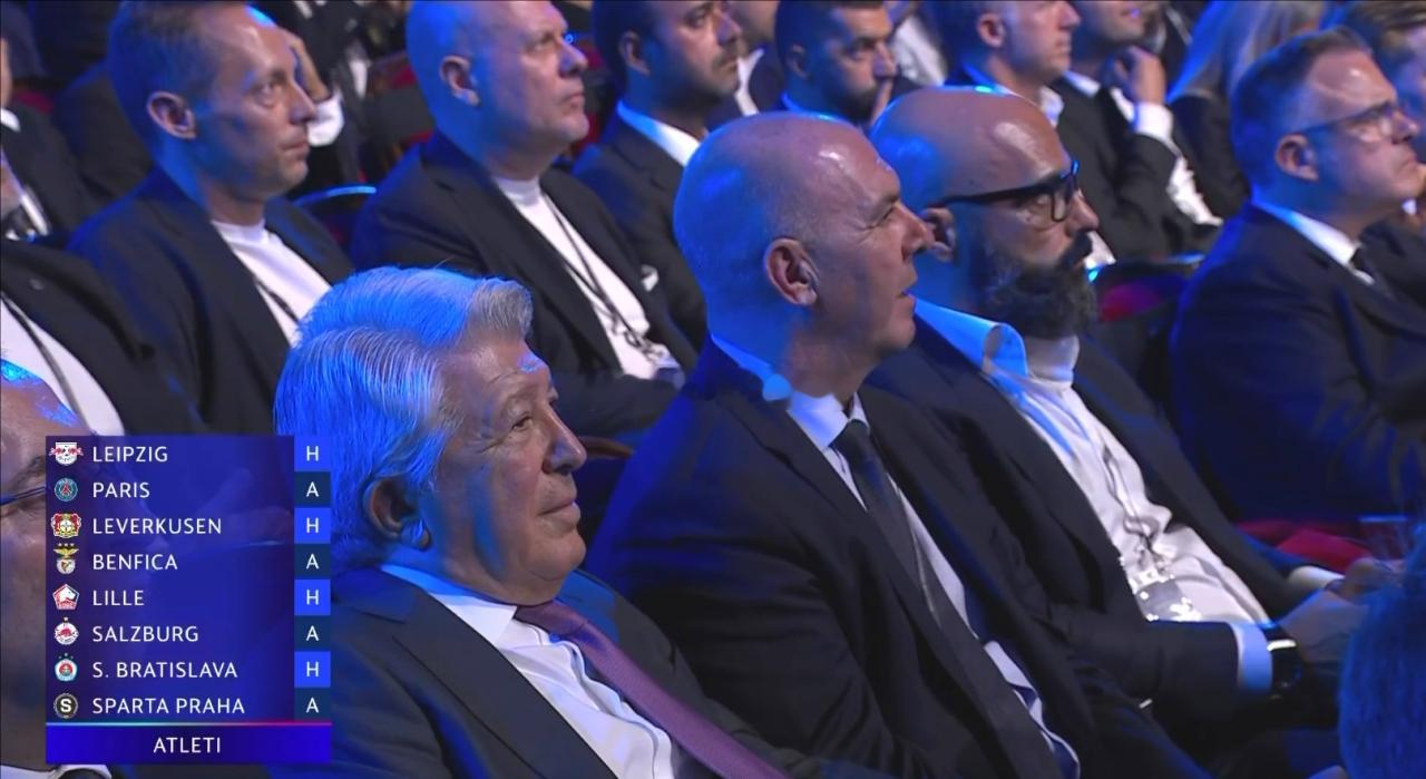 马竞欧冠联赛阶段8个对手中，其中有4个此前从未对阵过 24/25赛季欧冠抽签，联