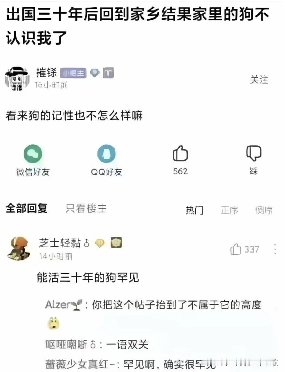 能活三十年的狗，本身就已经不是狗了，是神兽。