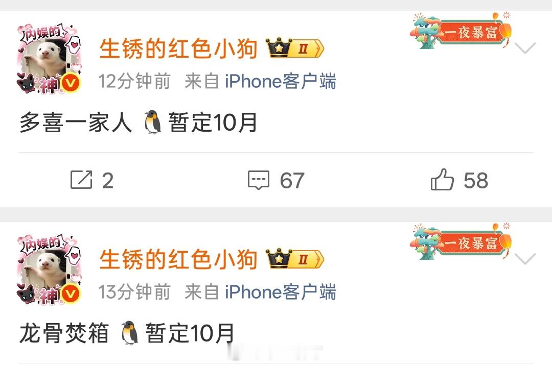 【排播】龙骨焚箱 🐧暂定10月    多喜一家人 🐧暂定10月    玉簟秋