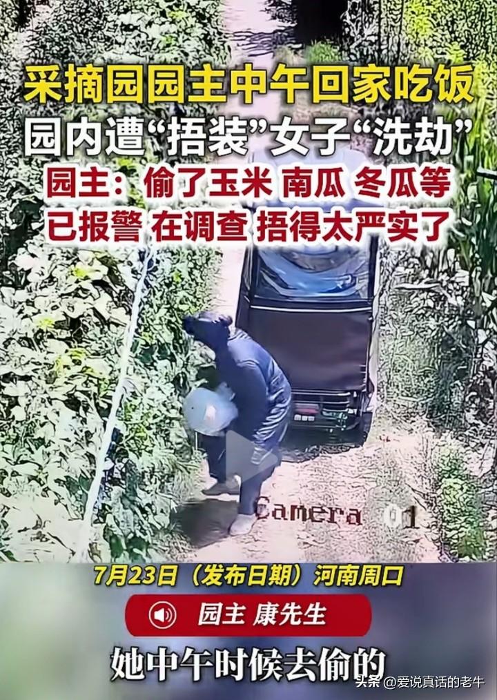 穿着“鬼装”防晒服光天化日之下偷东西，还拖儿带女的，连偷几次，不知道是不是同一人