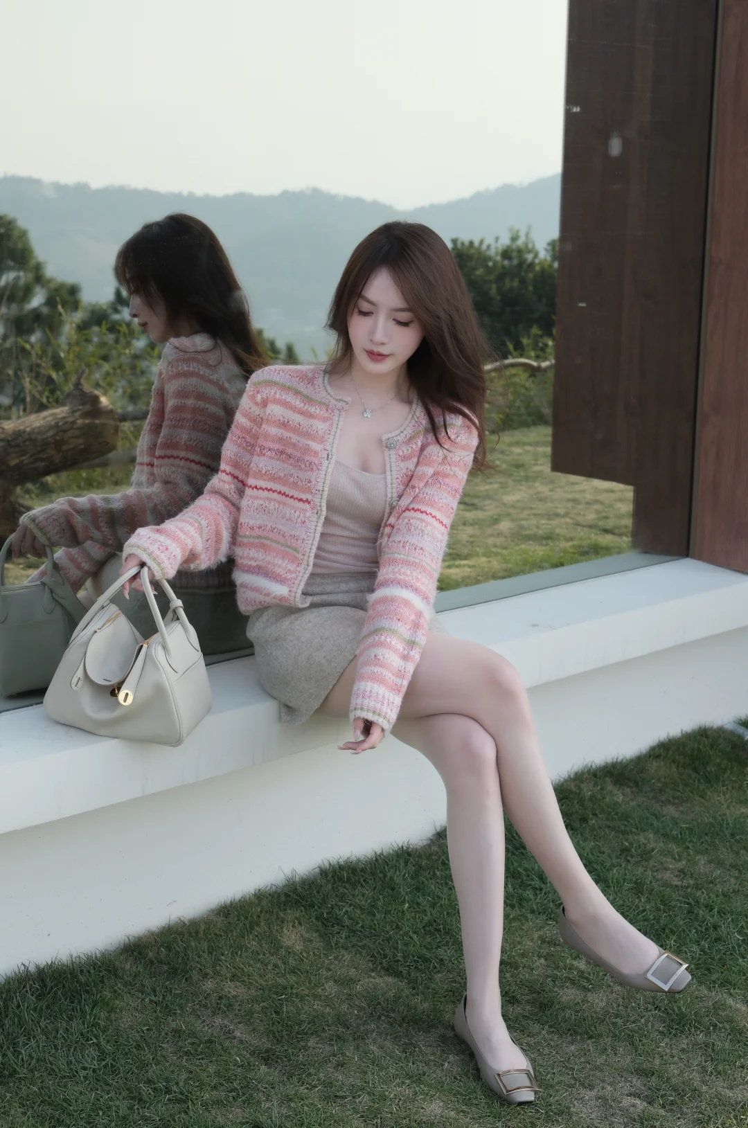 被晒成粉色☁️