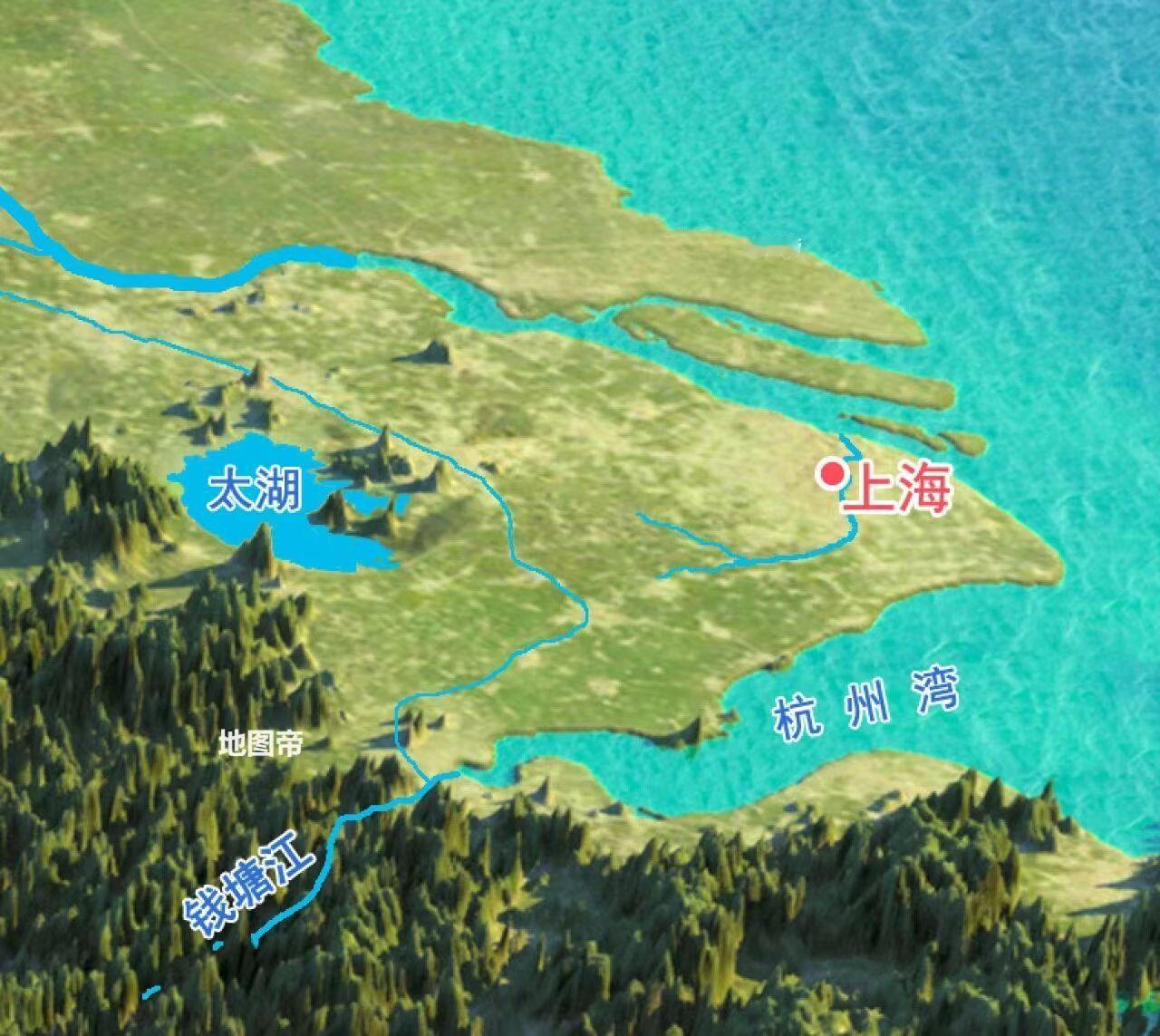 地理小白：最喜欢简略地图，钱塘江一目了然[呲牙][呲牙][呲牙]