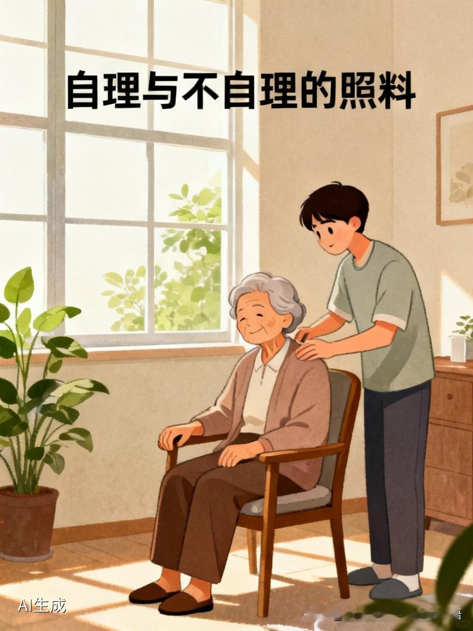 说得没错！这些都是基于老年人能够自理的情形。
倘若无法自理，需要他人照料，那就顾