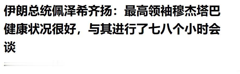 佩泽希齐扬公开透露：自己和最高领袖穆杰塔巴进行了一场深度会谈

据伊朗官方媒体报
