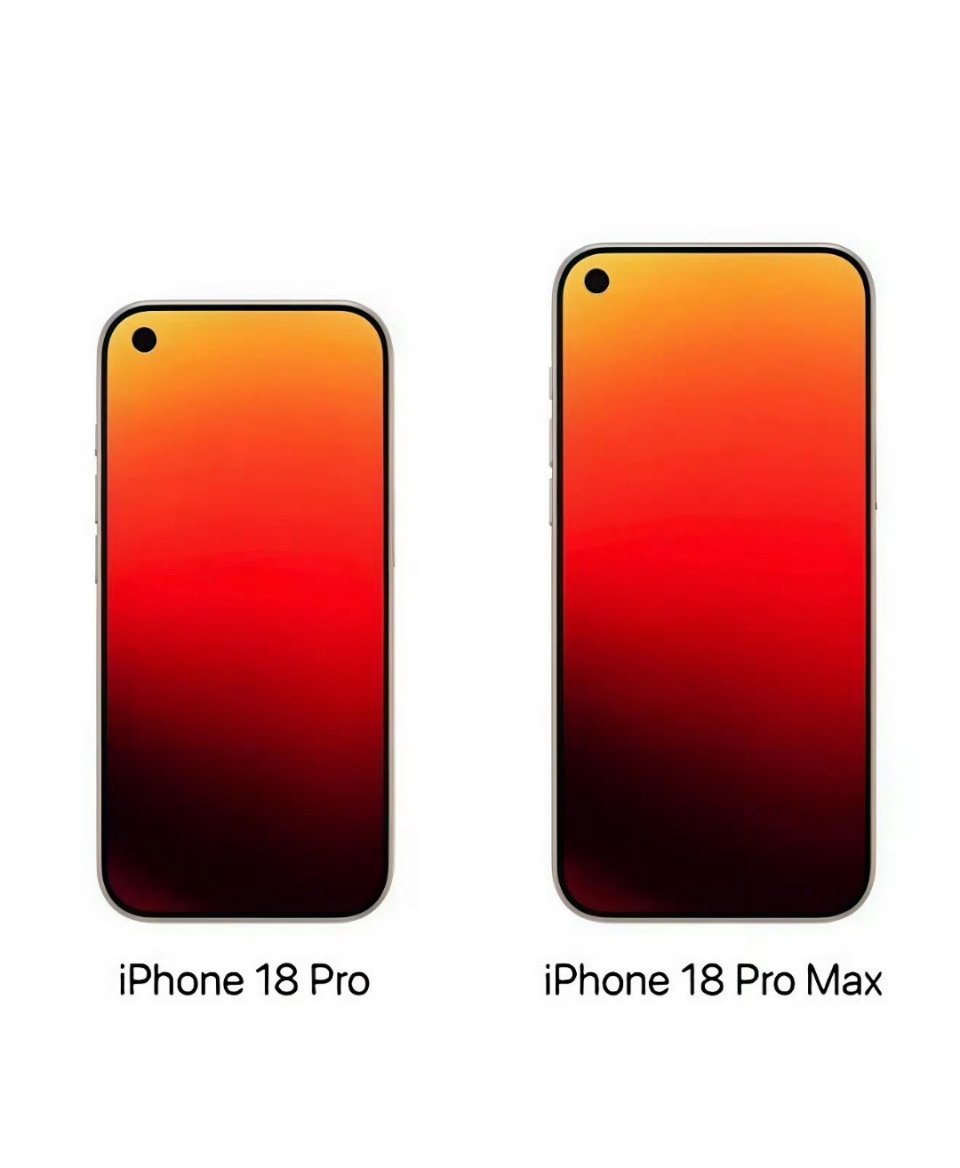 iPhone18Pro外观放弃药丸屏好不容易看习惯了药丸屏，结果又换挖孔了 