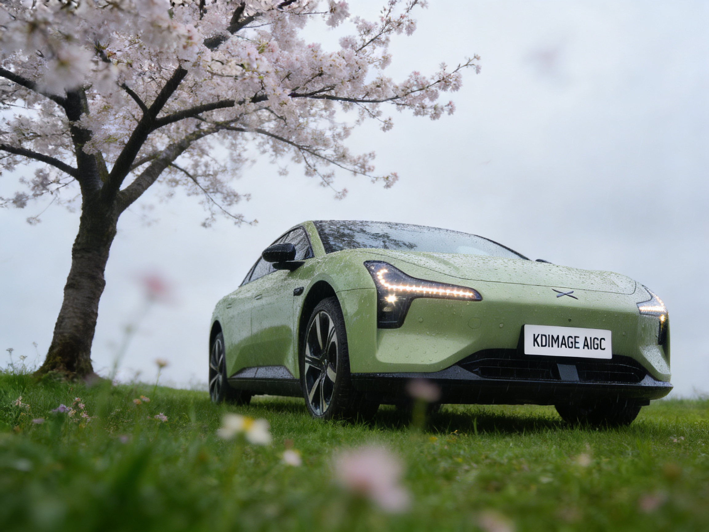 【AI汽车】在AIGC构建的视觉语言里，这场“与春天撞了个满怀”的邂逅，被演绎得