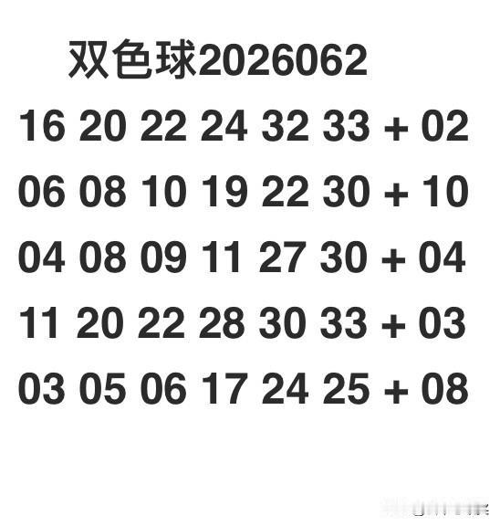 双色球2026062