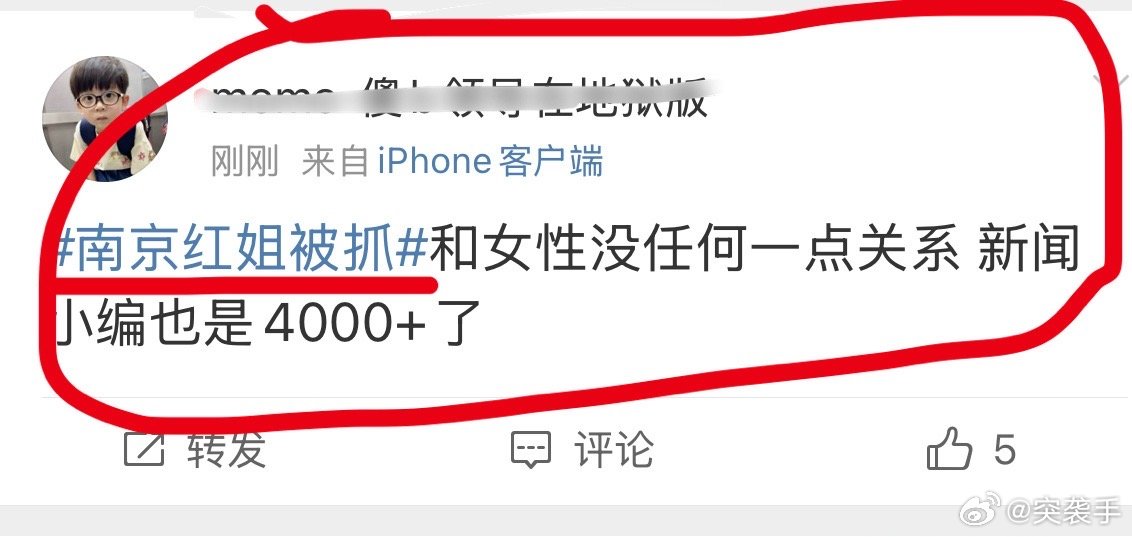 南京红老头被抓我乖乖，词条南京红姐，硬生生被骂成南京红老头了。这真是一个神奇的操