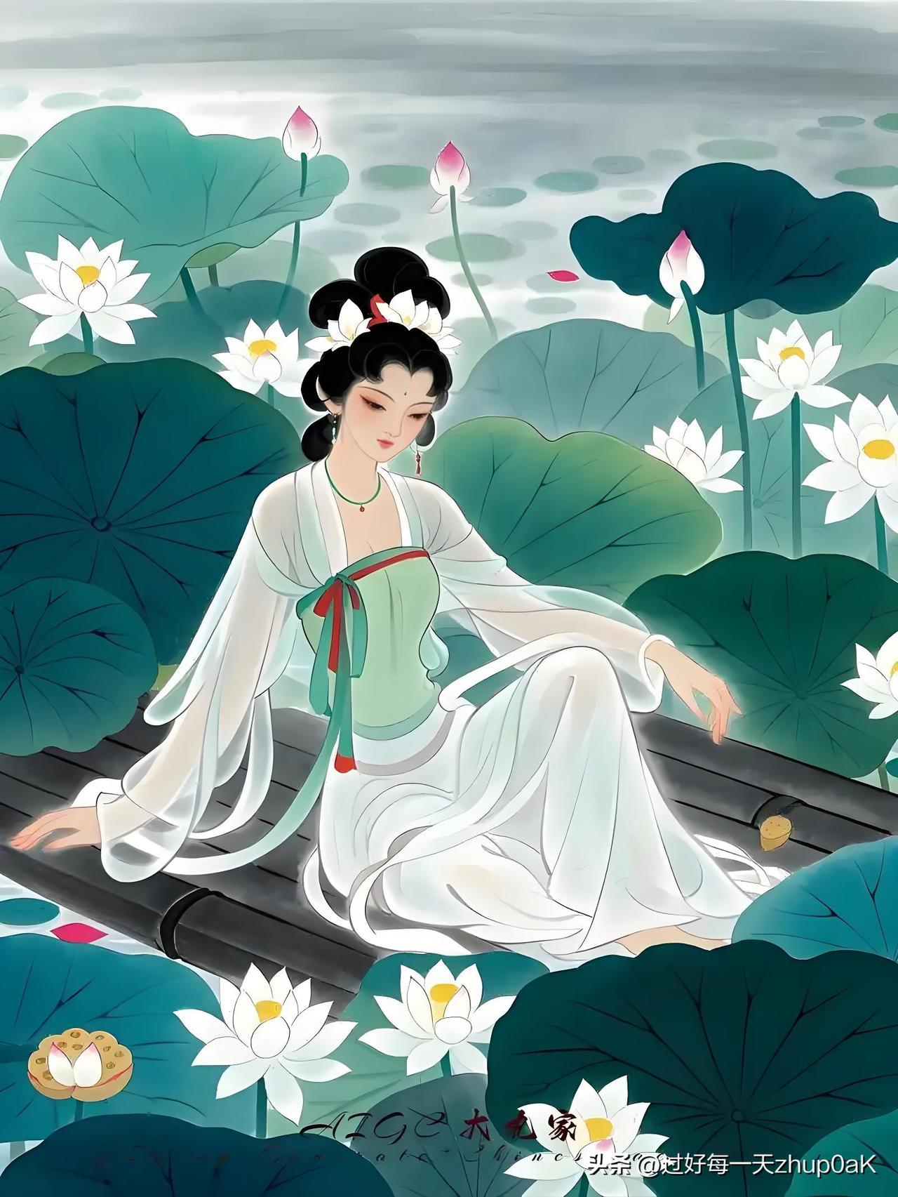 《游长宁公主
流杯池二十五首·其二十五》
——唐.上官婉儿
参差碧岫耸莲花，
潺