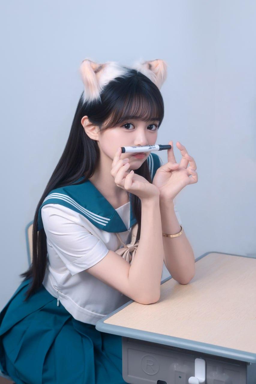 可爱猫耳jk少女元气满满的一天！🐱💕猫耳 jk 美少女 甜系猫耳少女 猫耳少